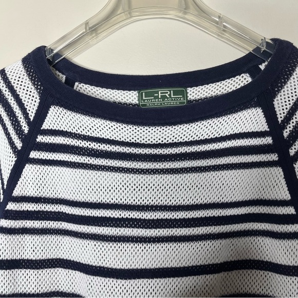LRL Ralph Lauren Active Navy/White  Mesh Long Sleeve Tunic Size 1X - Picture 4 of 10